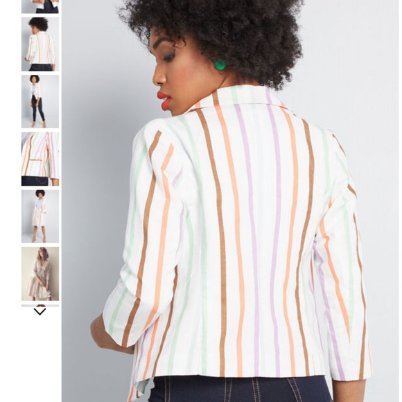 Plus Size stripped Modcloth Blazer - Picture 2 of 3